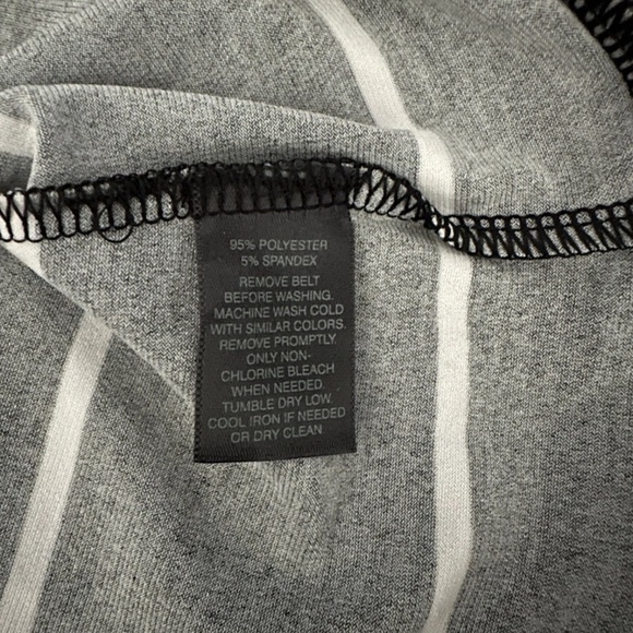 WHITE HOUSE BLACK MARKET M Black White Blue Striped Tunic Dress Silky Jersey - Picture 6 of 11